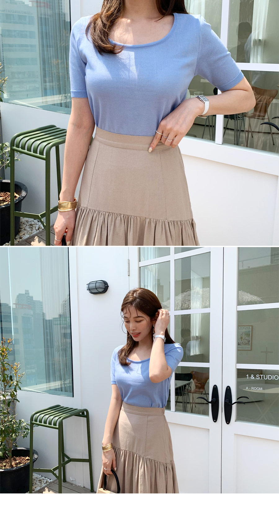 ギャザーフレアスカート・全2色 | DHOLIC PLUS | 詳細画像4