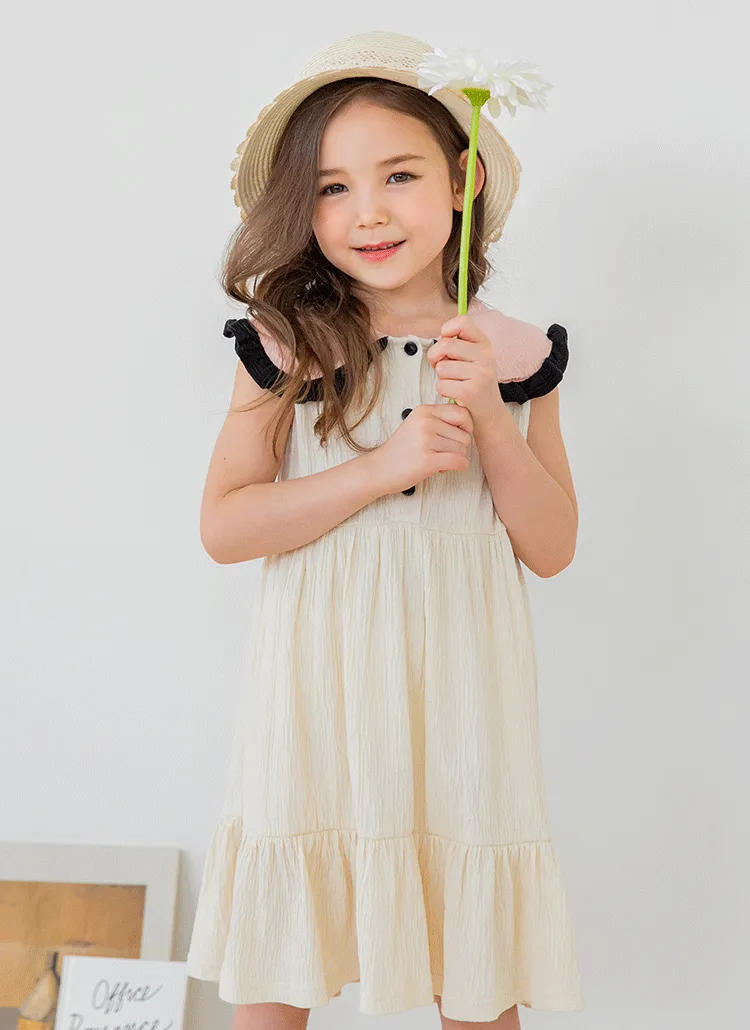 フリルヘムカラーワンピース(アイボリー) | 詳細画像1