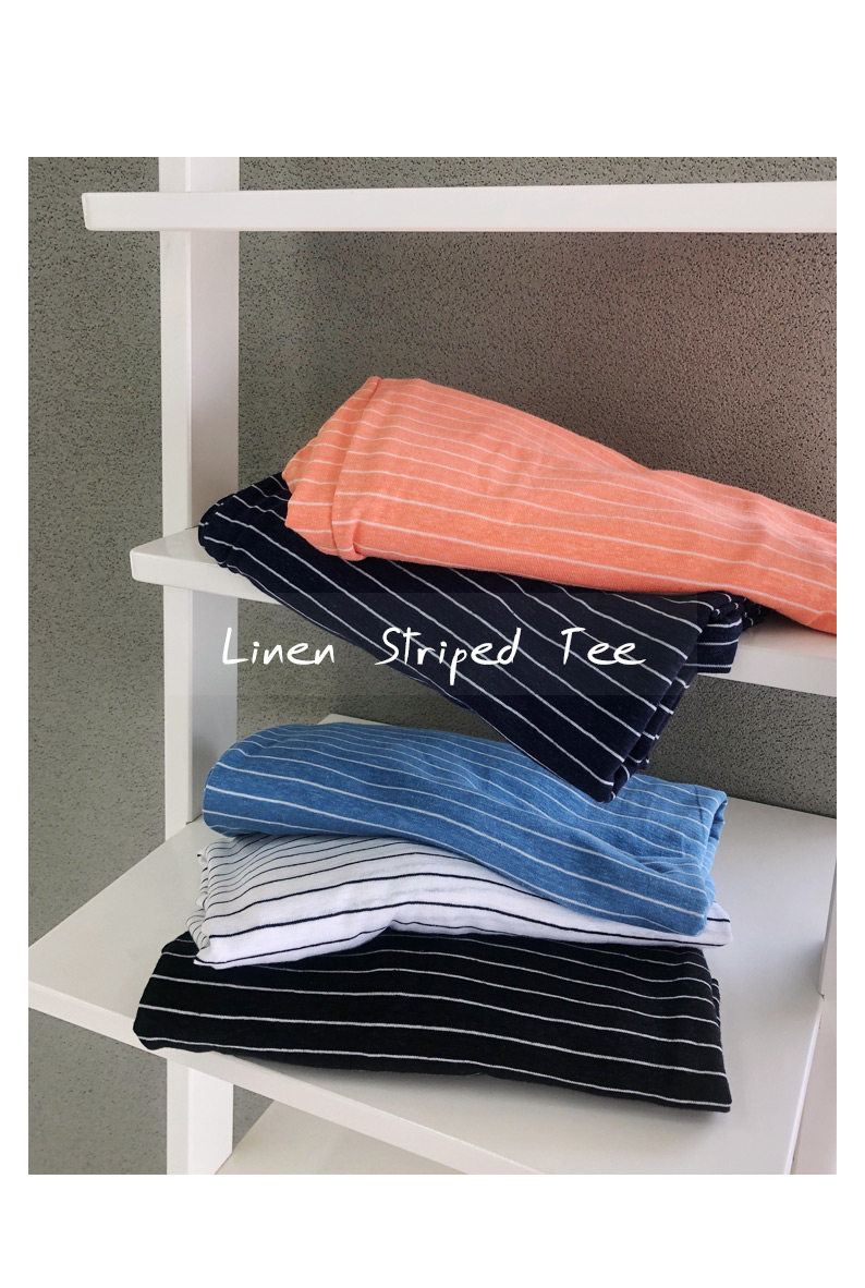 リネンボーダーTシャツ・全5色 | DHOLIC PLUS | 詳細画像2