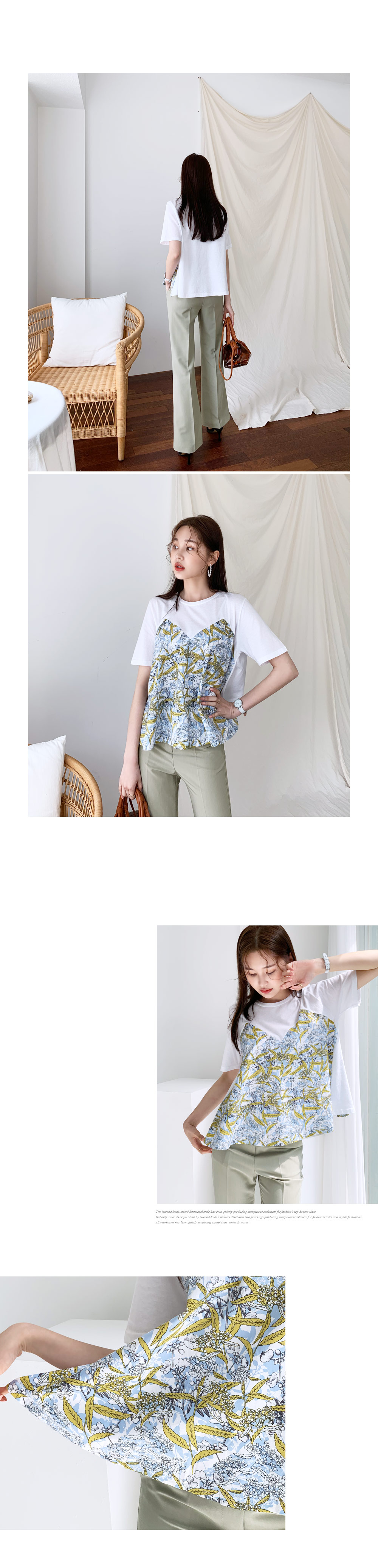 パターンコントラストフレアTシャツ・全2色 | DHOLIC | 詳細画像4
