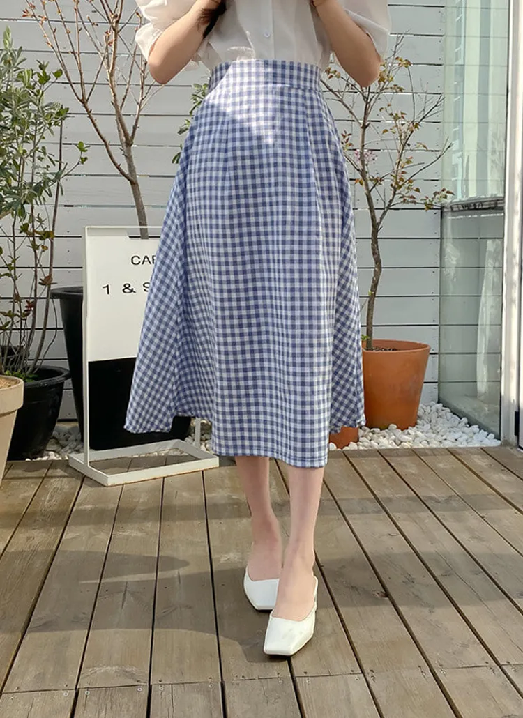 チェックロングスカート | lavu | 詳細画像1