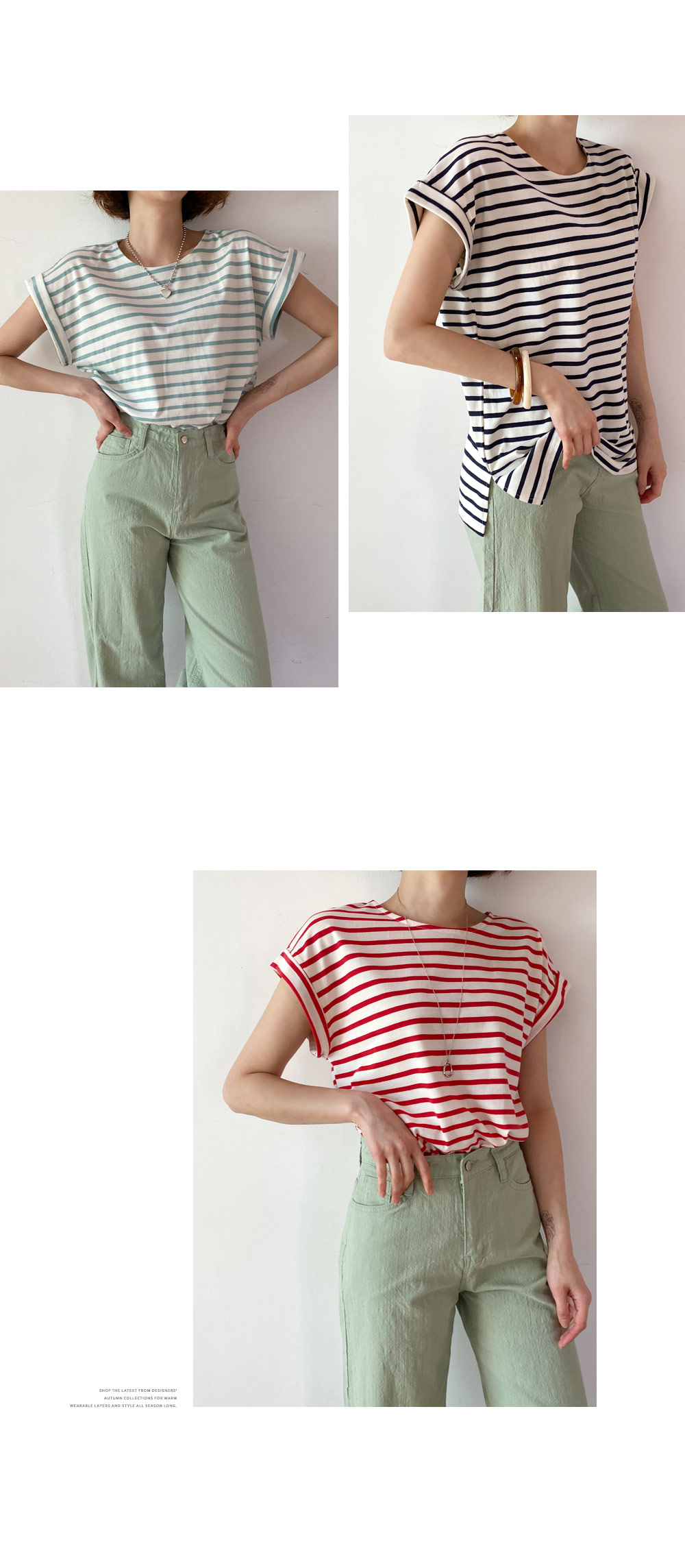 ショートスリーブボーダーTシャツ・全4色 | DHOLIC | 詳細画像8