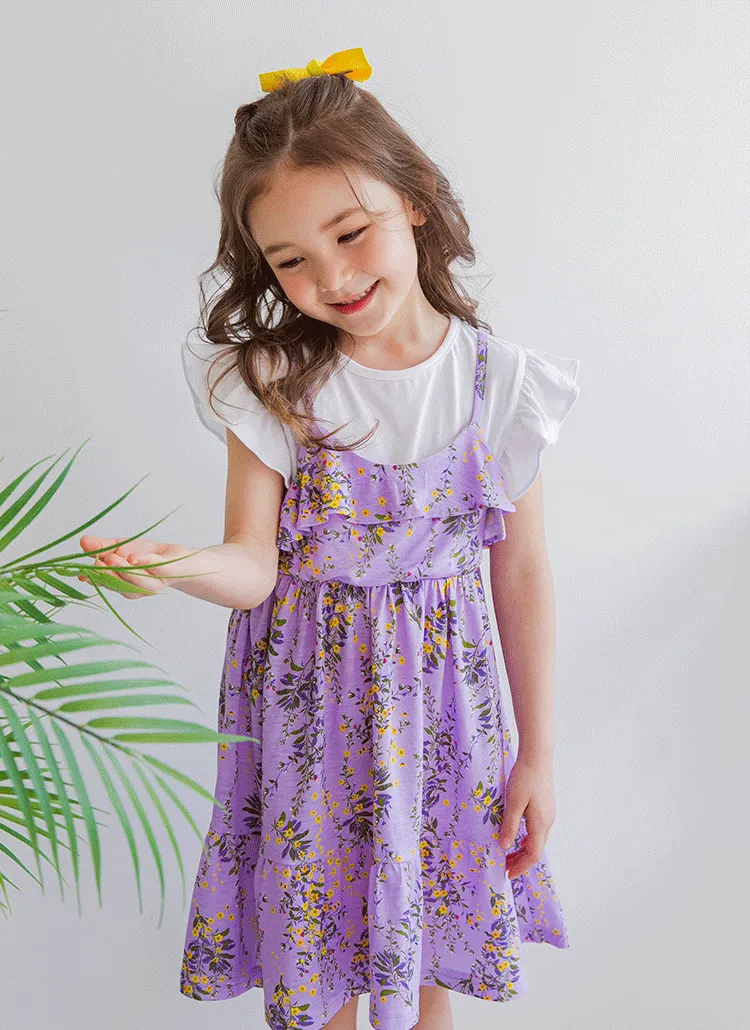 フレアスリーブドッキングワンピース(パープル) | 詳細画像1