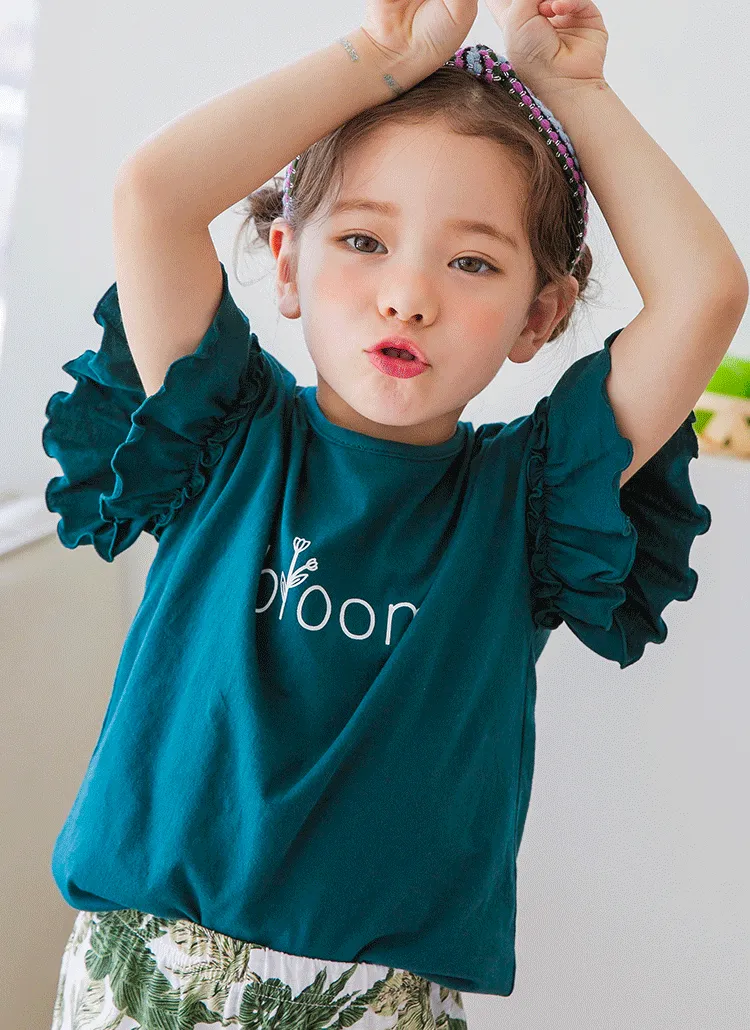 レタリングウェーブラインTシャツ(カーキ) | 詳細画像1