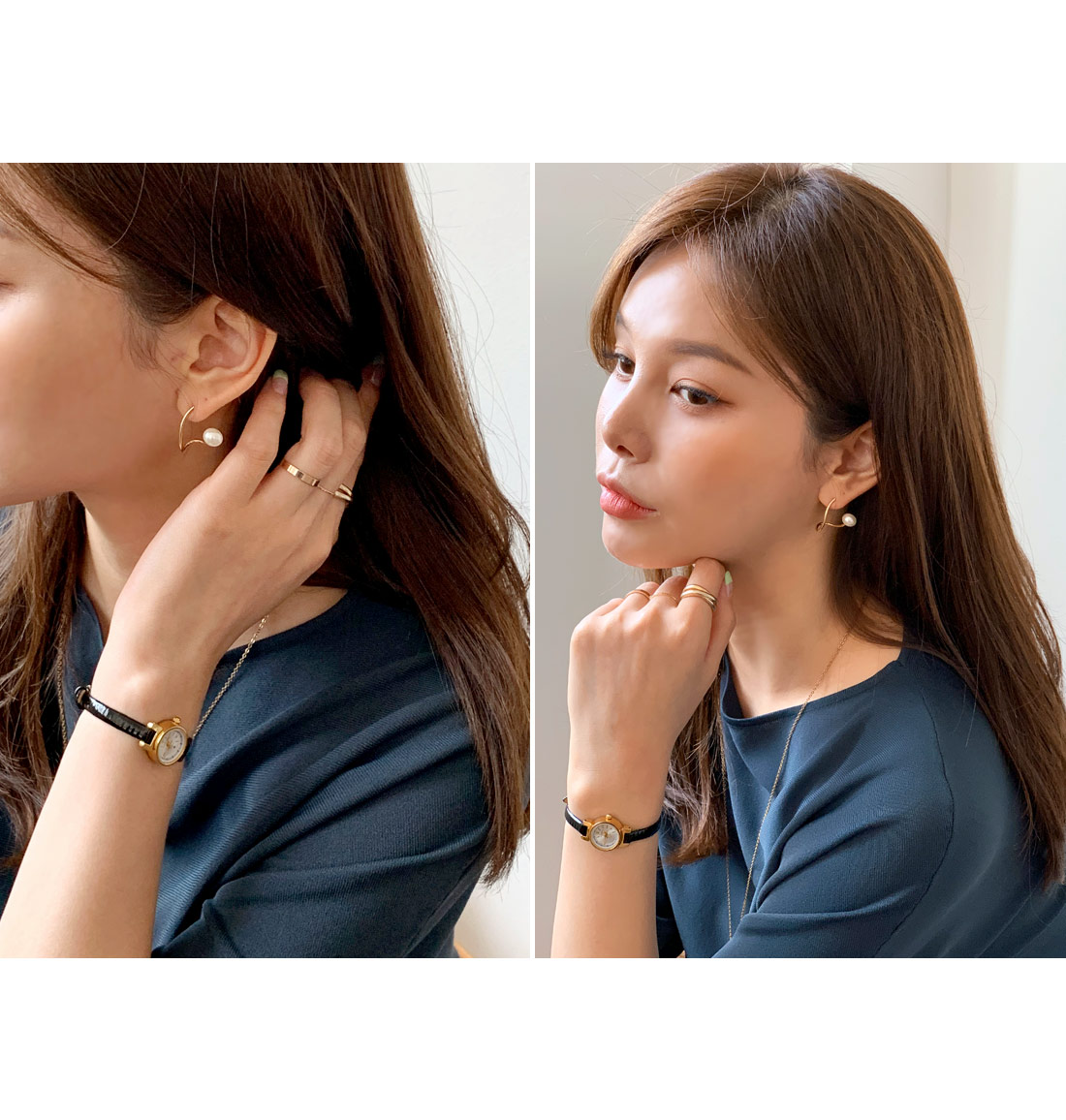 パールウェーブピアス・全1色 | DHOLIC PLUS | 詳細画像2