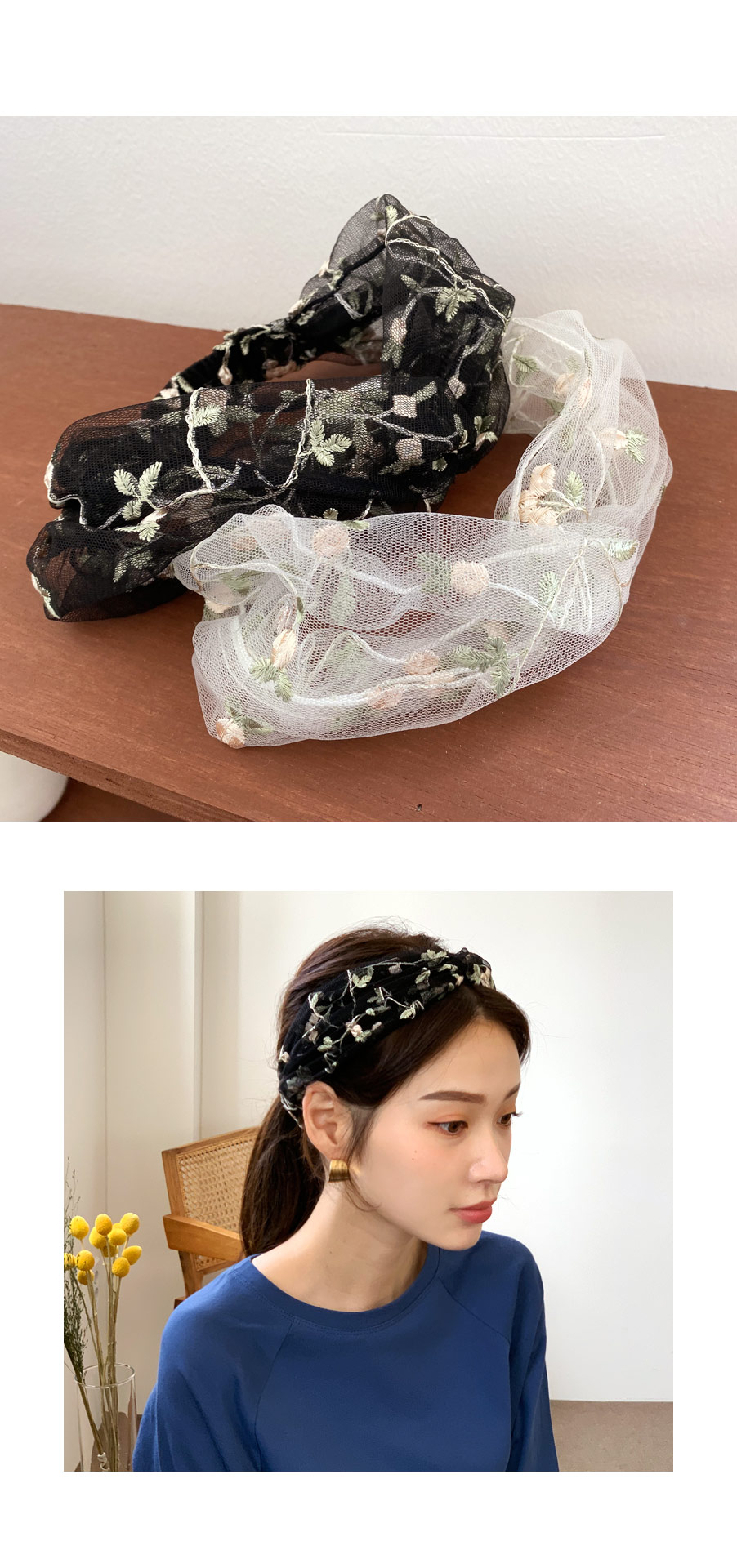 花柄刺繍ヘアバンド・全2色 | DHOLIC PLUS | 詳細画像6