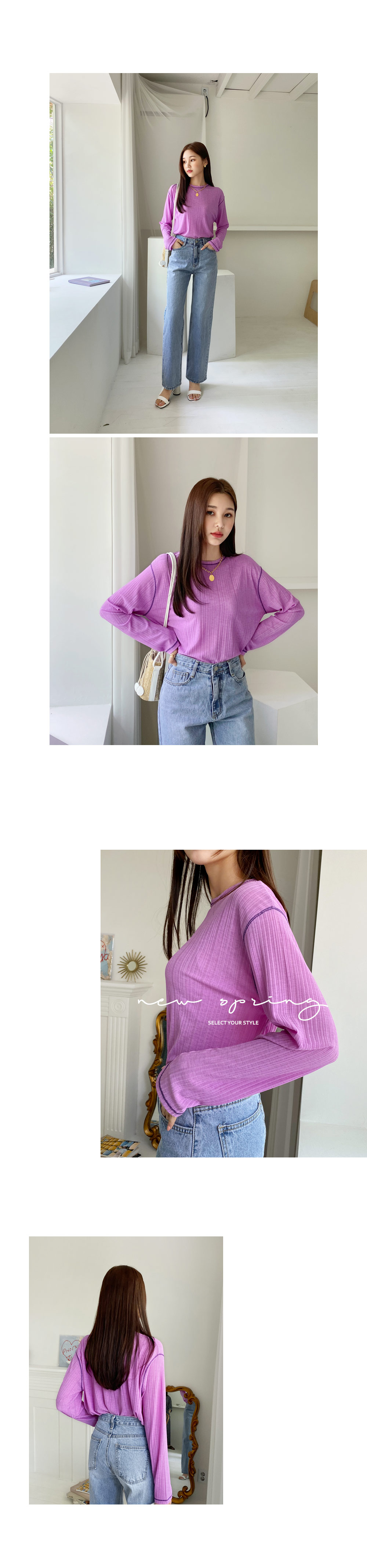 ステッチリブTシャツ・全6色 | DHOLIC | 詳細画像3