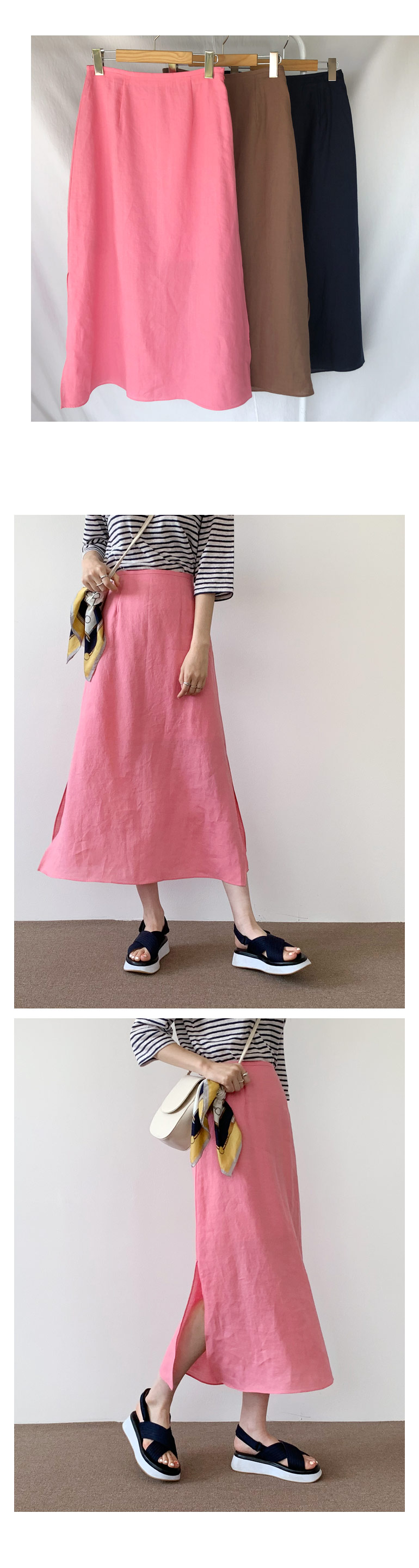 リネンスリットフレアスカート・全3色 | DHOLIC PLUS | 詳細画像2