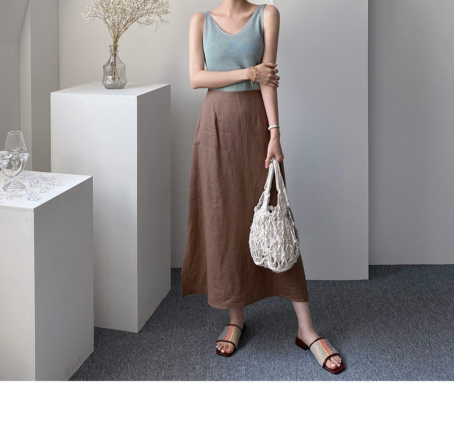リネンスリットフレアスカート・全3色 | DHOLIC PLUS | 詳細画像8