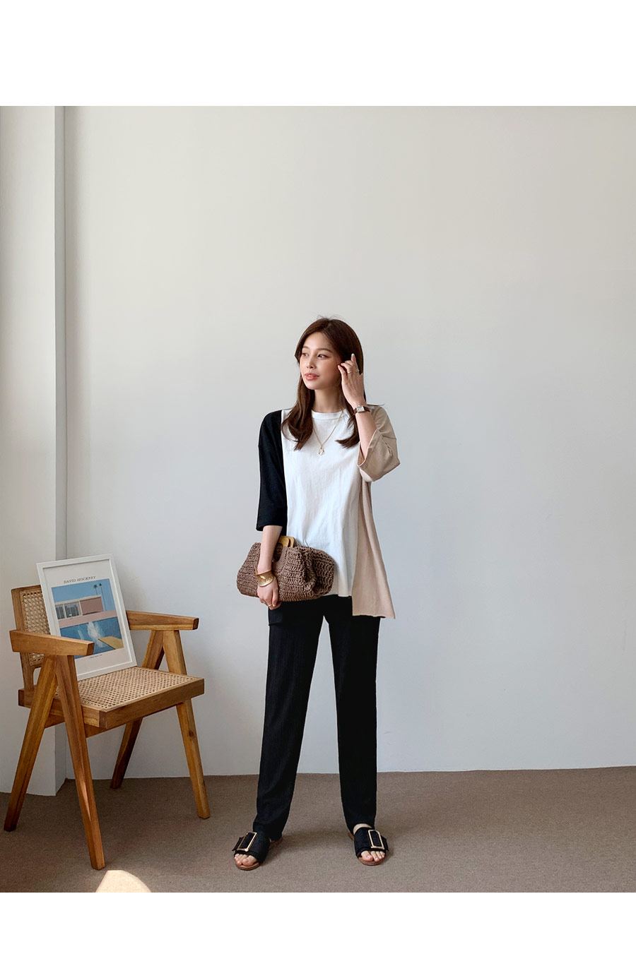 カラーコントラストTシャツ・全3色 | DHOLIC PLUS | 詳細画像2