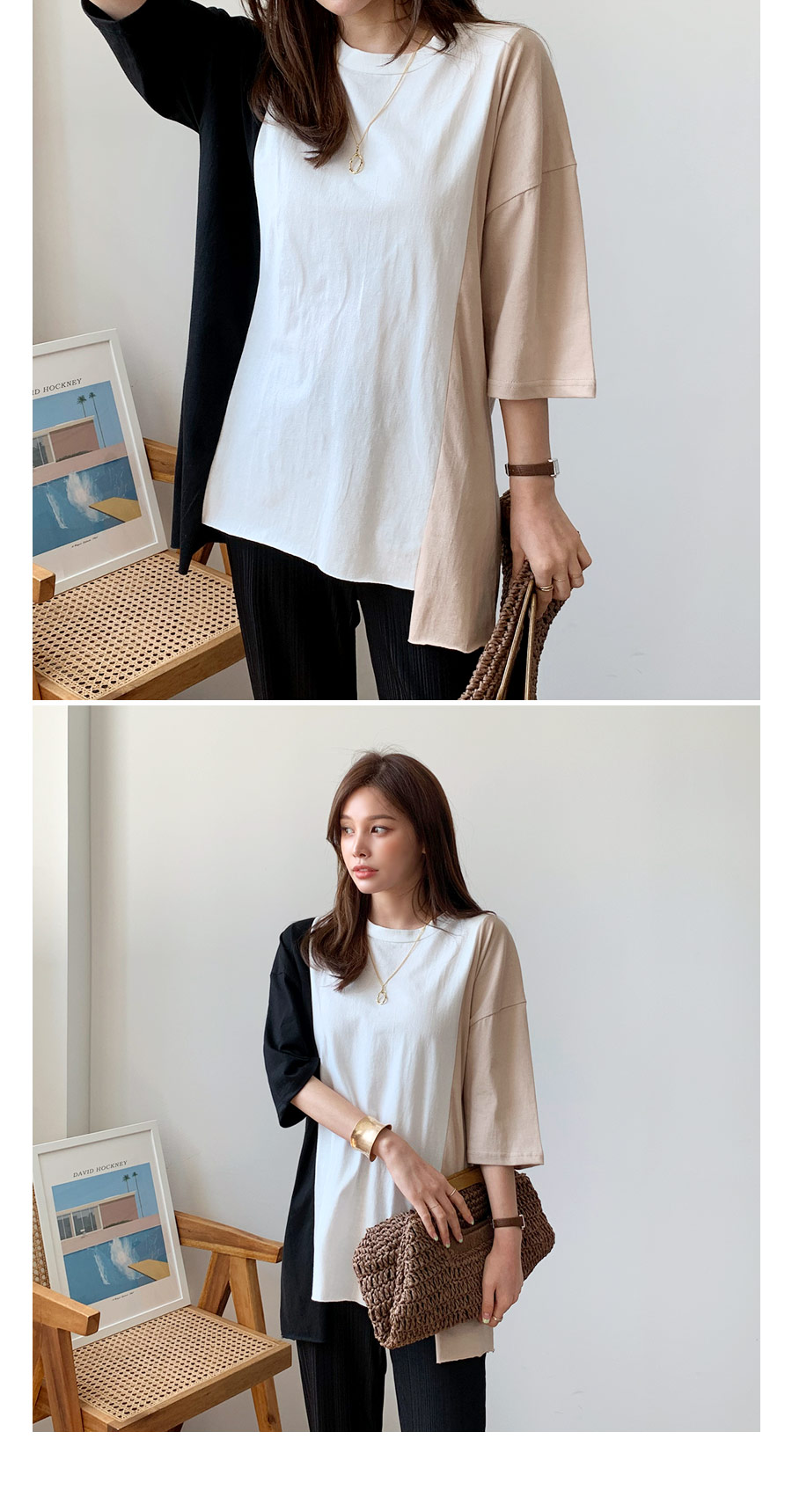 カラーコントラストTシャツ・全3色 | DHOLIC PLUS | 詳細画像3