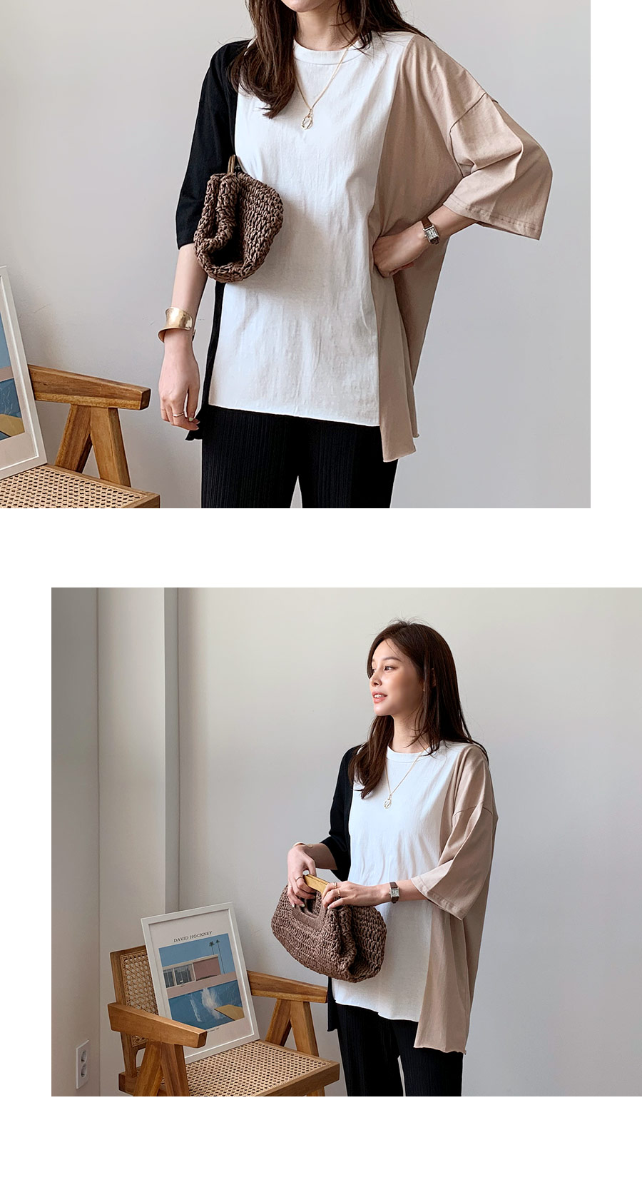 カラーコントラストTシャツ・全3色 | DHOLIC PLUS | 詳細画像5