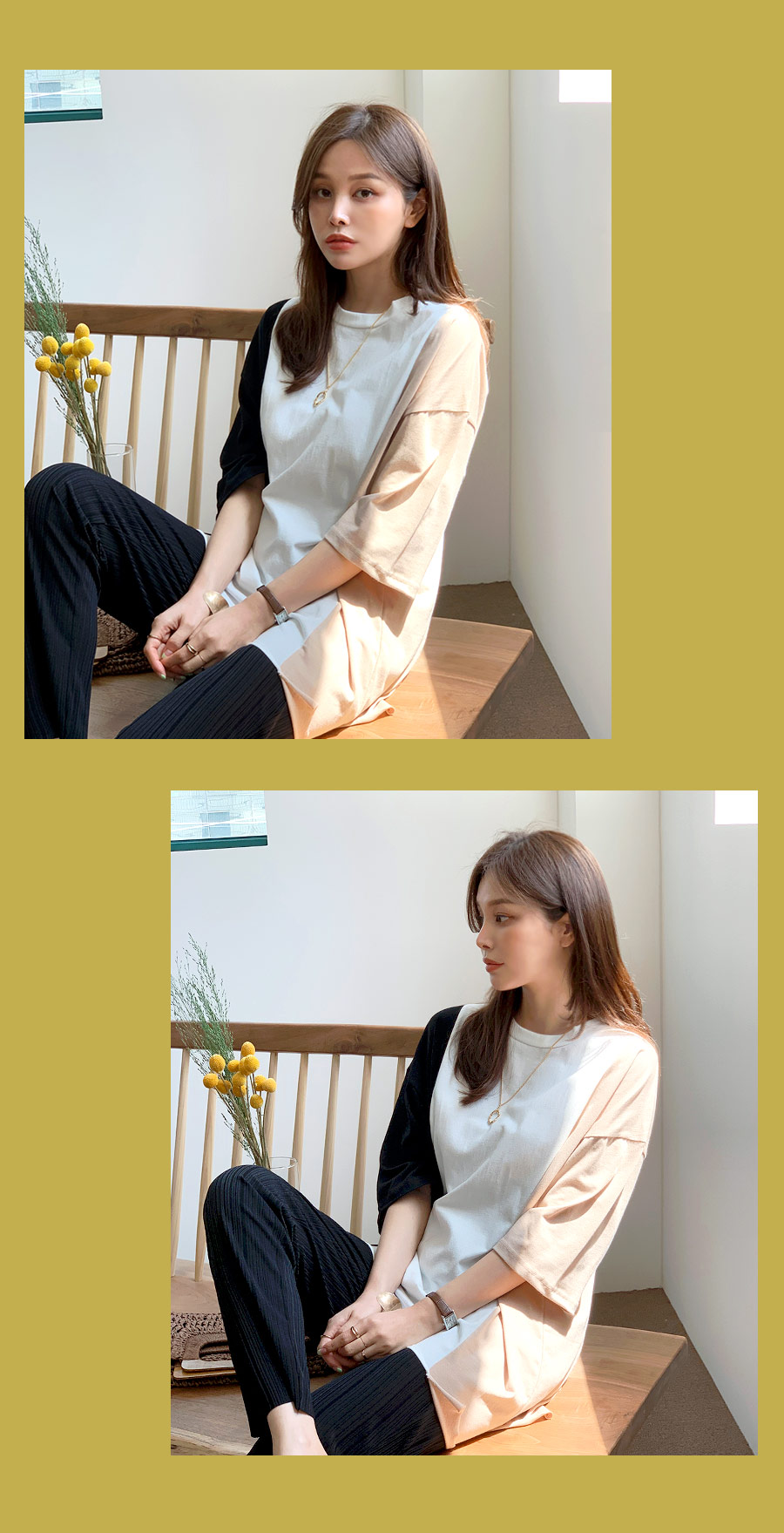 カラーコントラストTシャツ・全3色 | DHOLIC PLUS | 詳細画像11