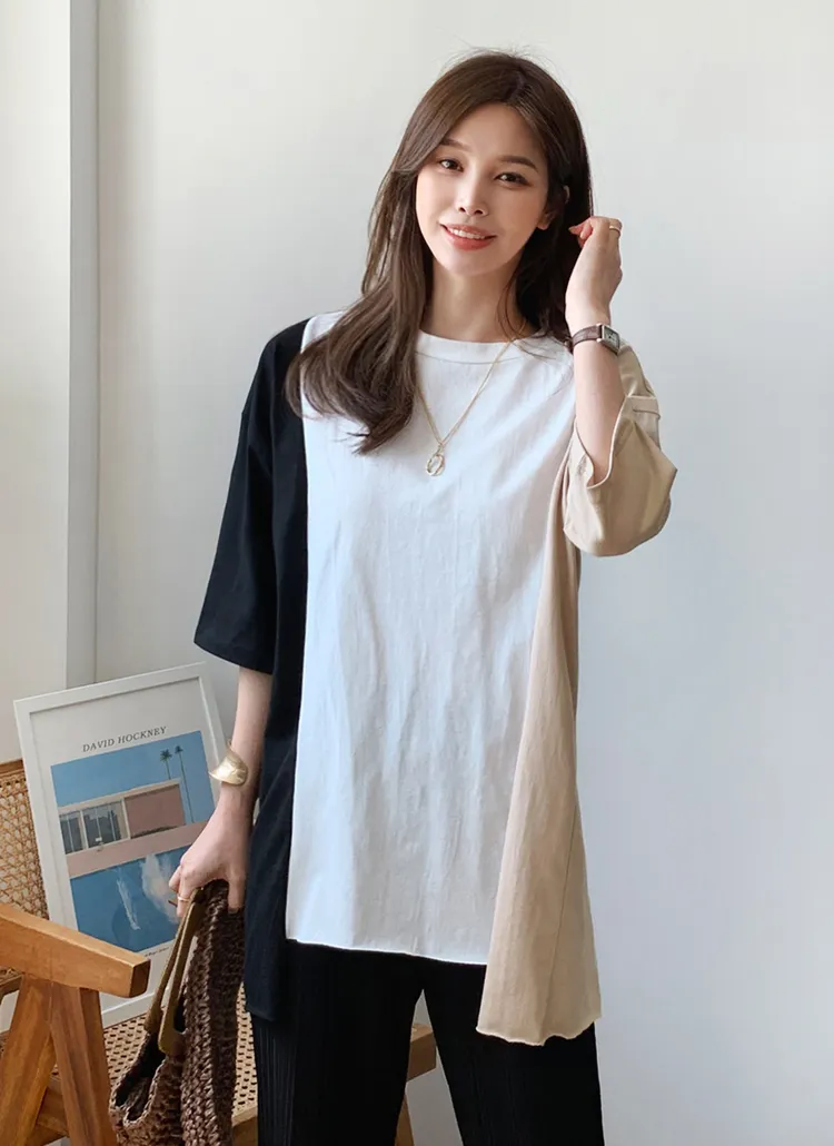 カラーコントラストTシャツ・全3色 | DHOLIC PLUS | 詳細画像1