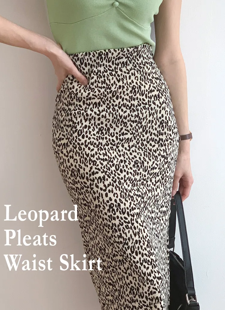 レオパードプリーツスカート・全3色 | DHOLIC | 詳細画像1