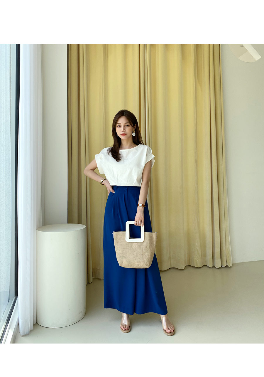 リネン混タックスリーブブラウス・全4色 | DHOLIC PLUS | 詳細画像2