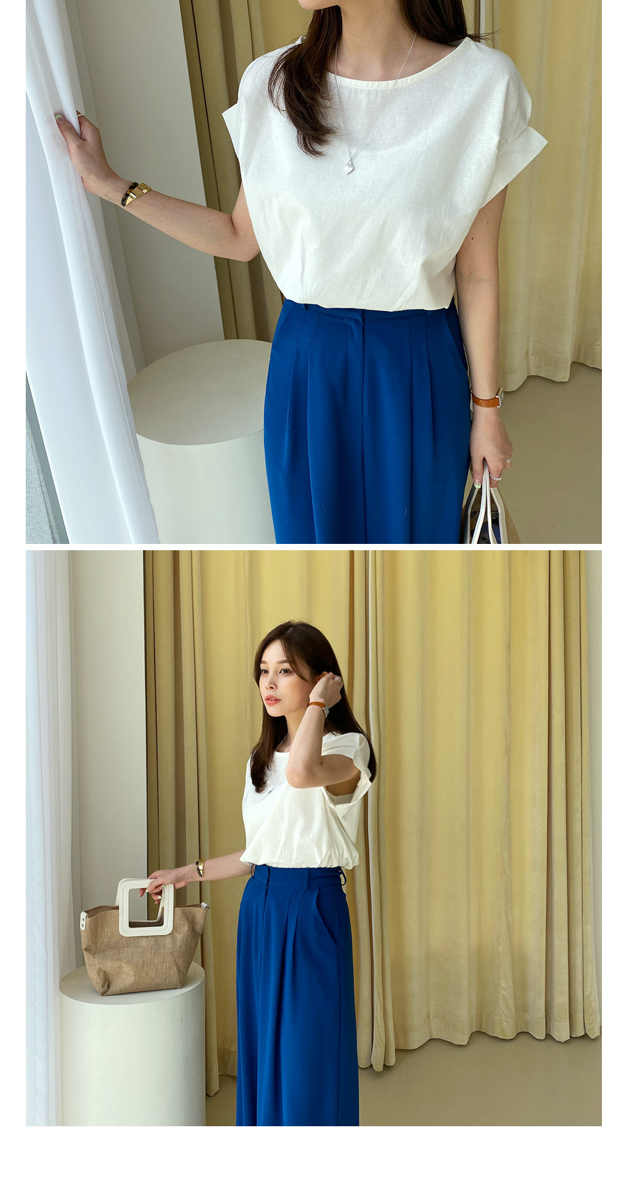 リネン混タックスリーブブラウス・全4色 | DHOLIC PLUS | 詳細画像5