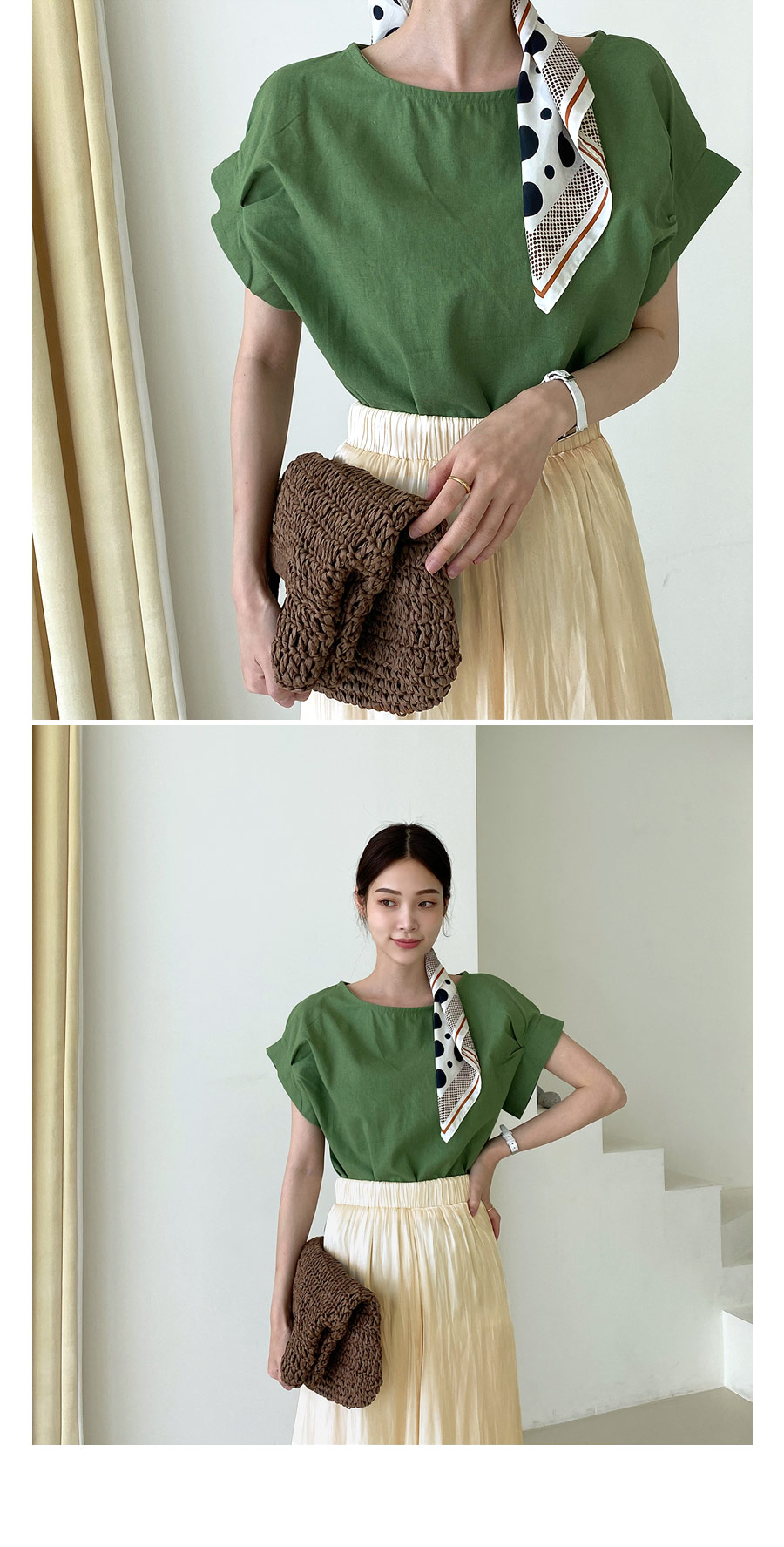 リネン混タックスリーブブラウス・全4色 | DHOLIC PLUS | 詳細画像11