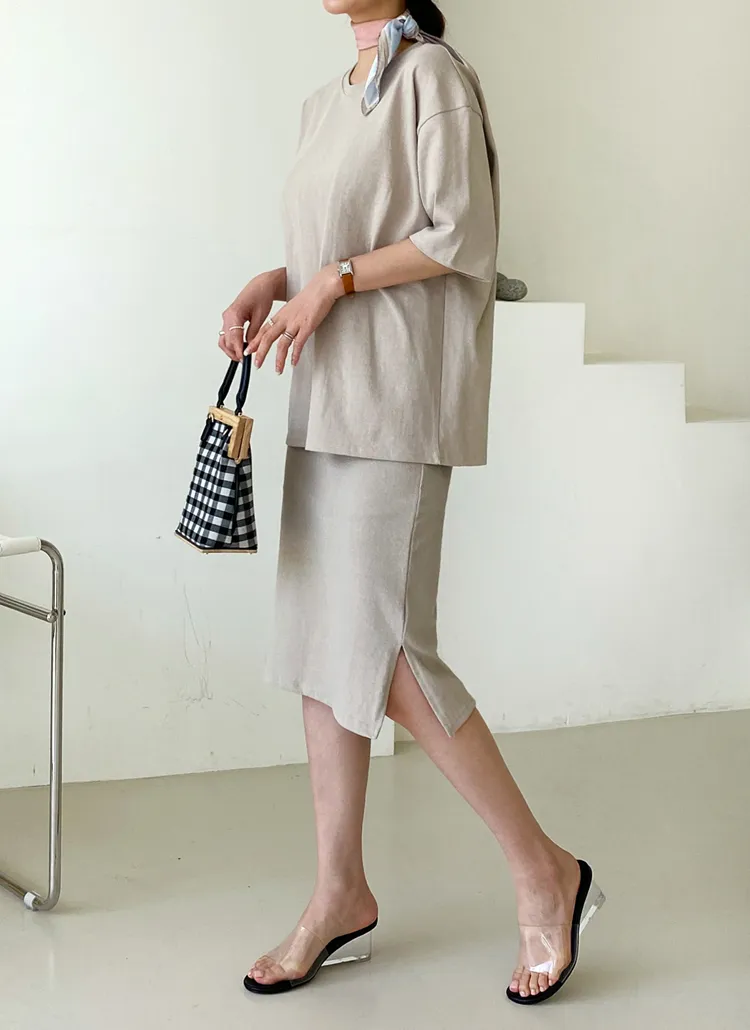 コットンTシャツ&スカートSET・全3色 | DHOLIC PLUS | 詳細画像1