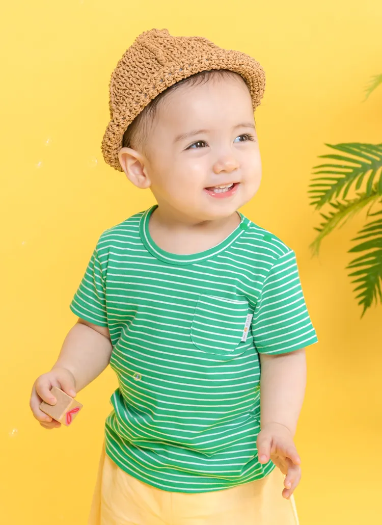 ワンポケットボーダーTシャツ(グリーン) | 詳細画像1