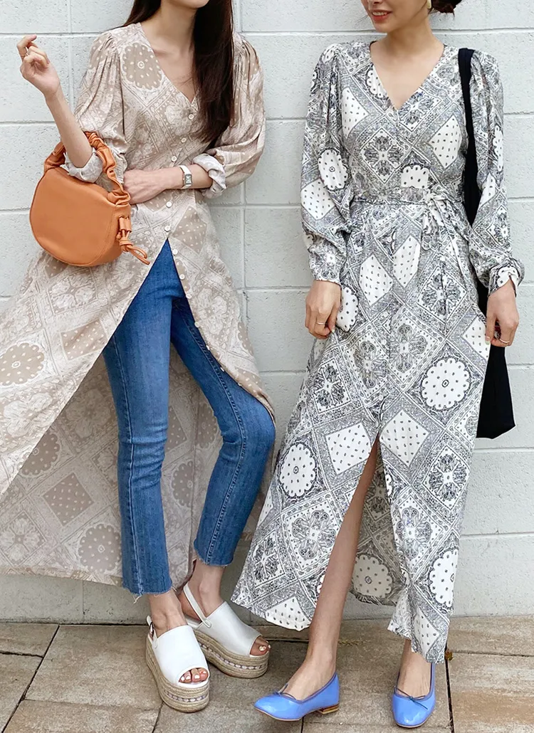 ストラップ付ペイズリーワンピース・全2色 | DHOLIC PLUS | 詳細画像1