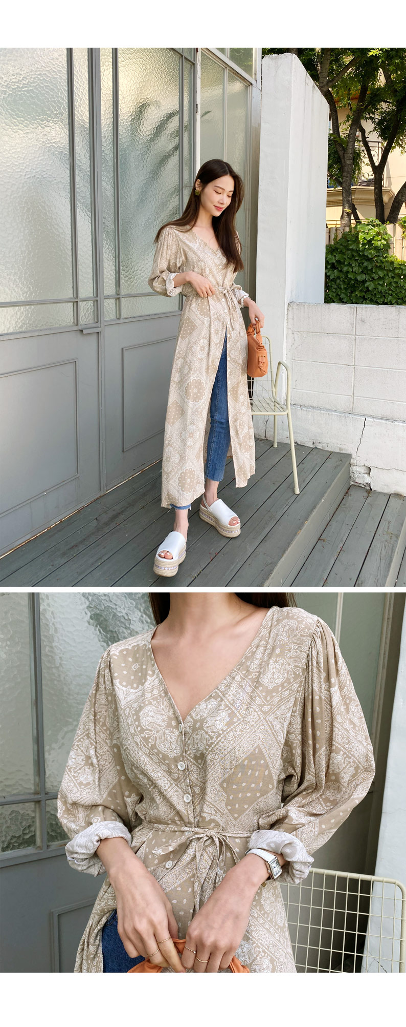 ストラップ付ペイズリーワンピース・全2色 | DHOLIC PLUS | 詳細画像7