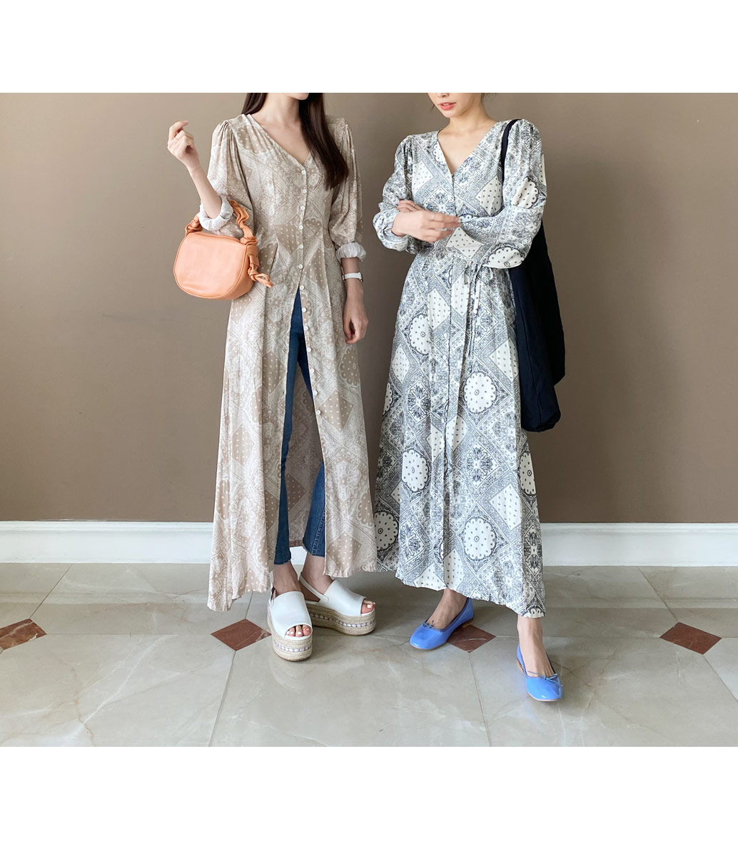 ストラップ付ペイズリーワンピース・全2色 | DHOLIC PLUS | 詳細画像9