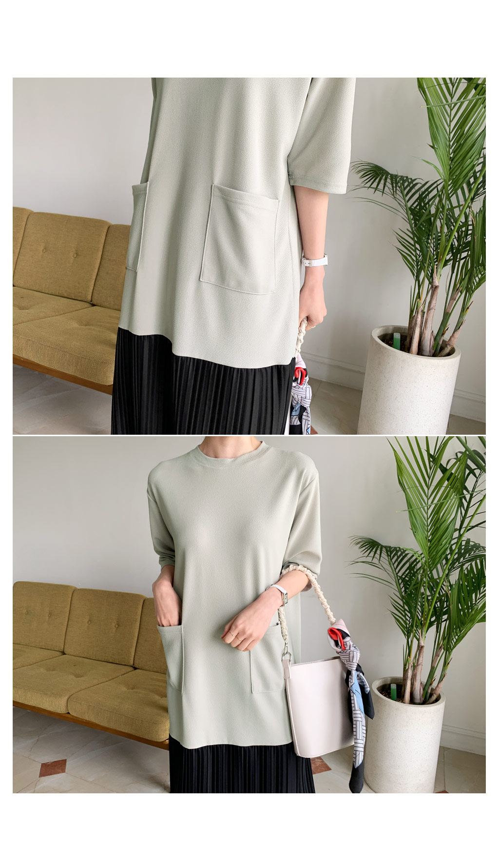 プリーツヘム配色ワンピース・全3色 | DHOLIC PLUS | 詳細画像6