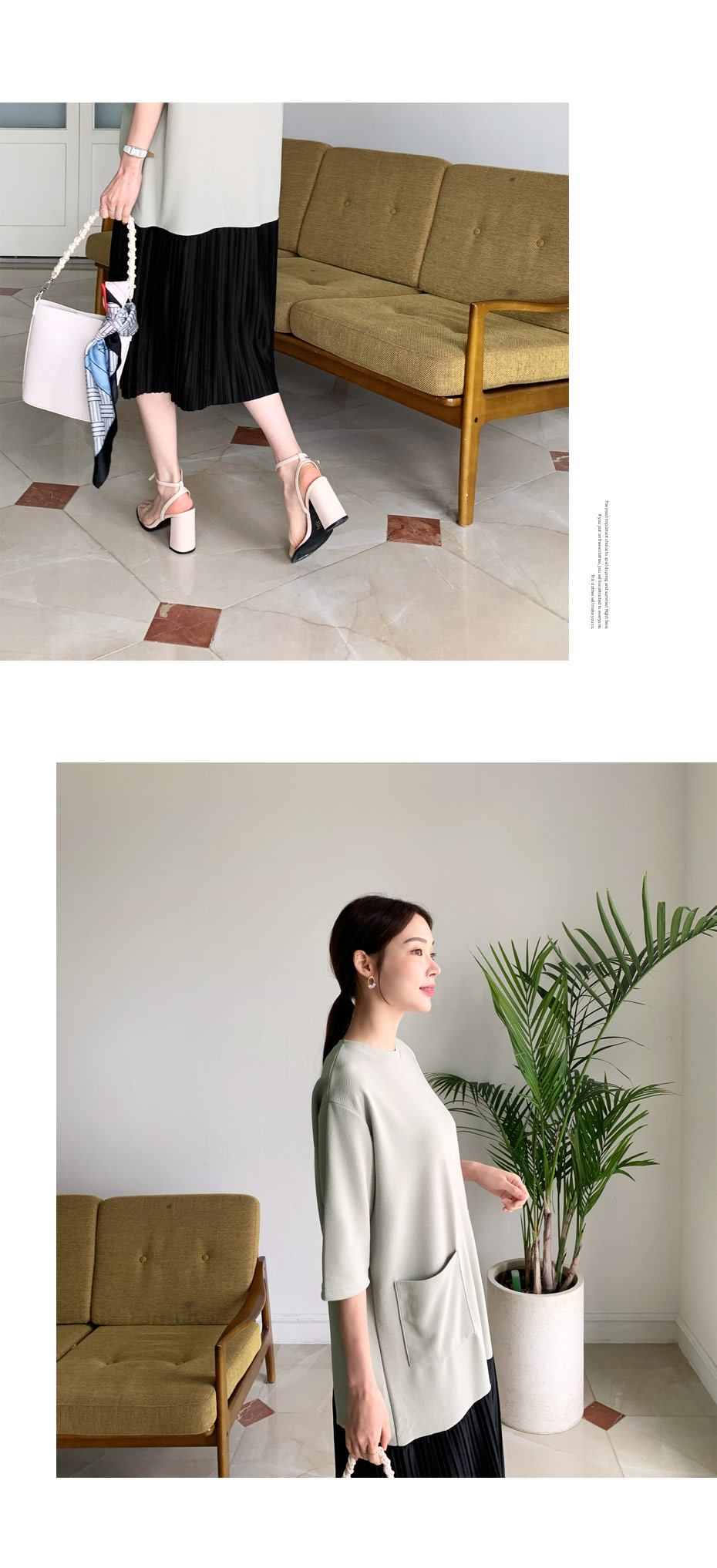 プリーツヘム配色ワンピース・全3色 | DHOLIC PLUS | 詳細画像8