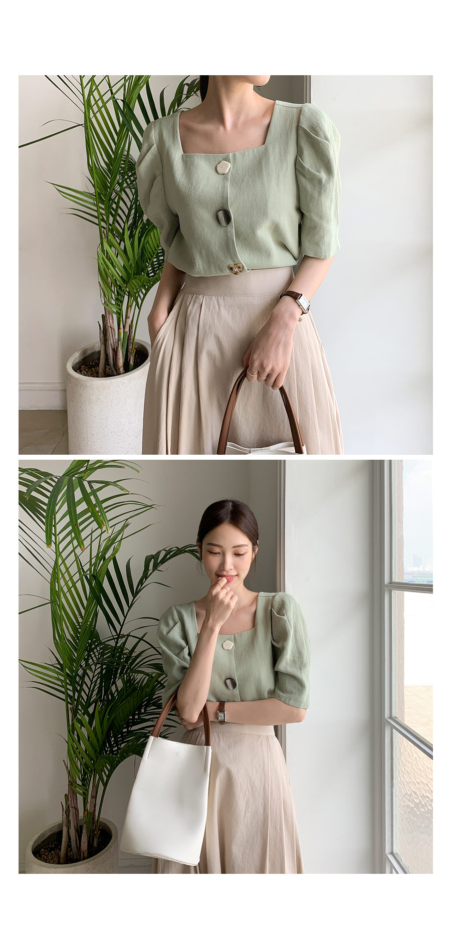 マルチボタンスクエアブラウス・全2色 | DHOLIC PLUS | 詳細画像2