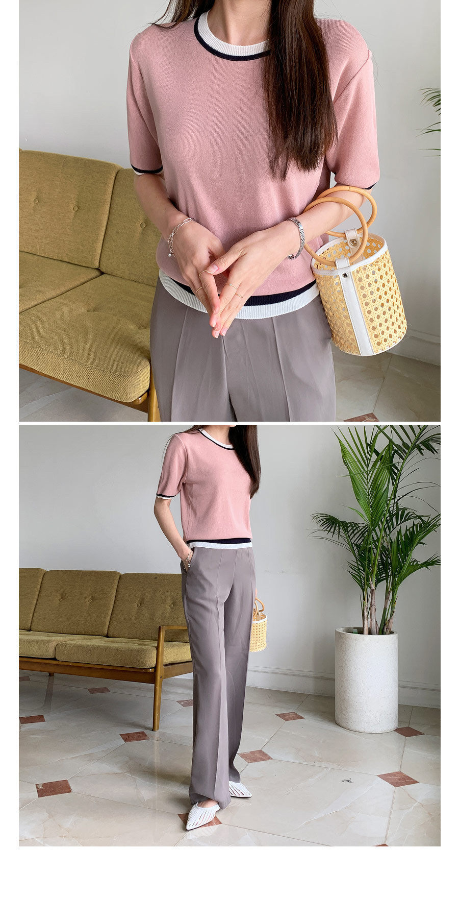 ラウンド配色ヘムニット・全3色 | DHOLIC PLUS | 詳細画像10