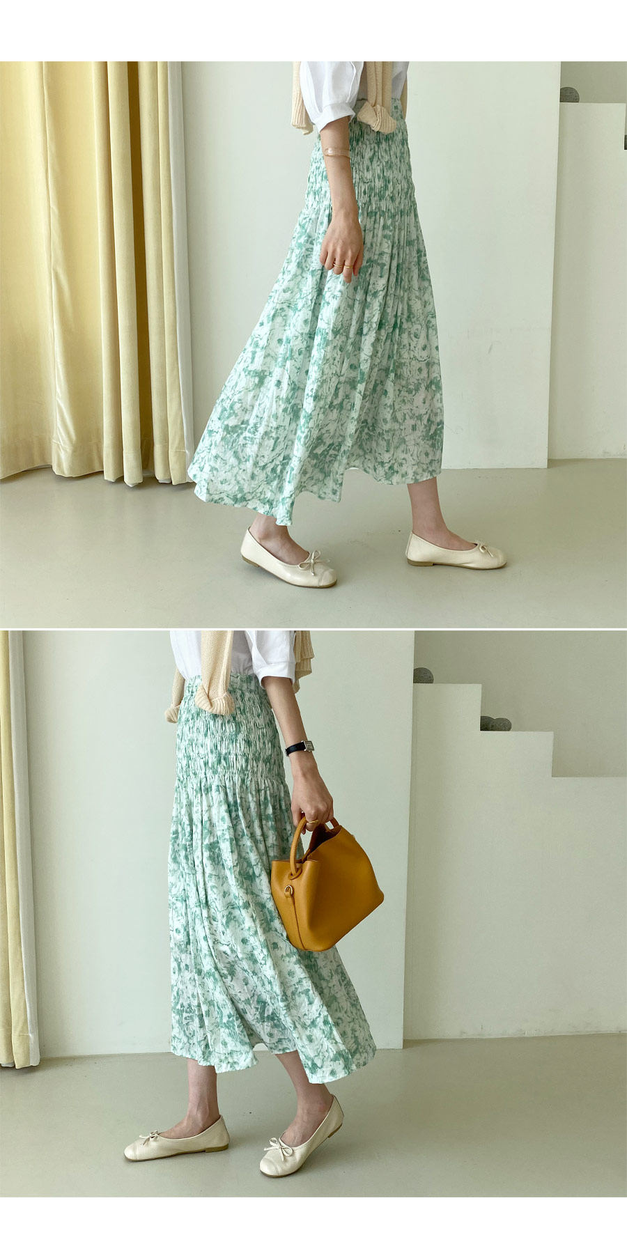 シャーリングパターンスカート・全2色 | DHOLIC PLUS | 詳細画像2