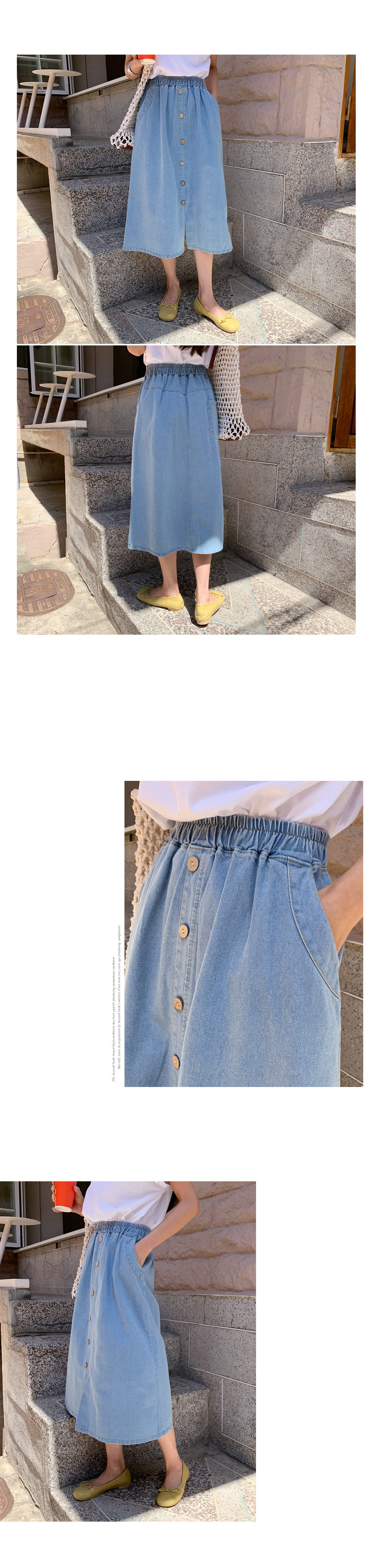 デニムボタンスカート・全2色 | DHOLIC | 詳細画像2