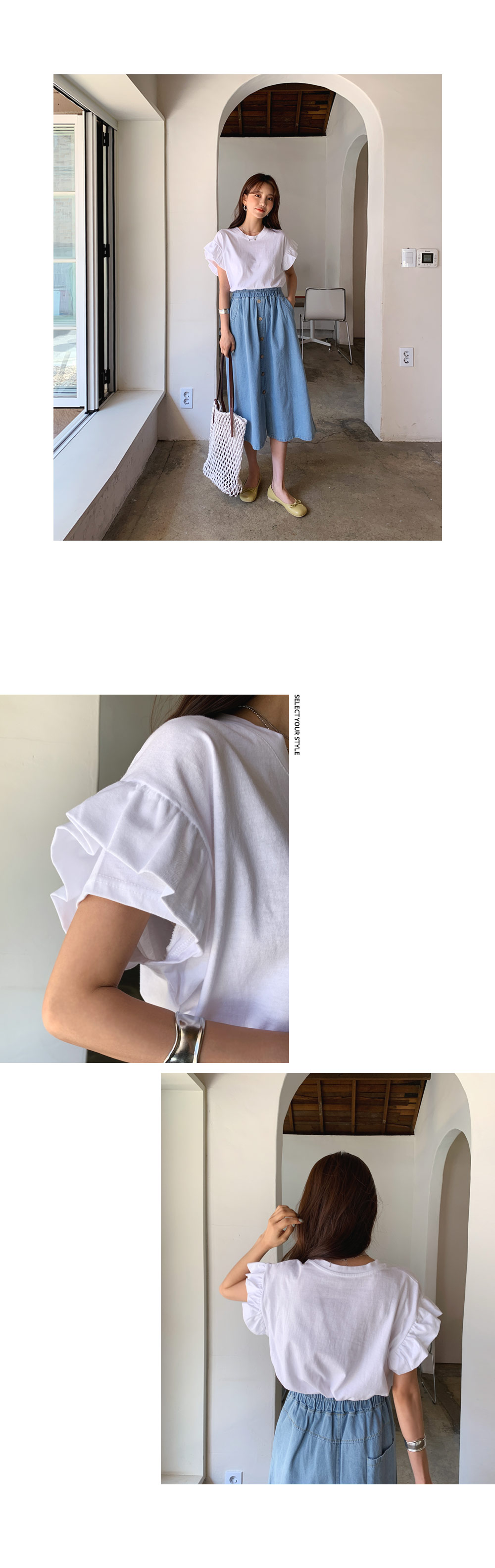 デニムボタンスカート・全2色 | DHOLIC | 詳細画像3