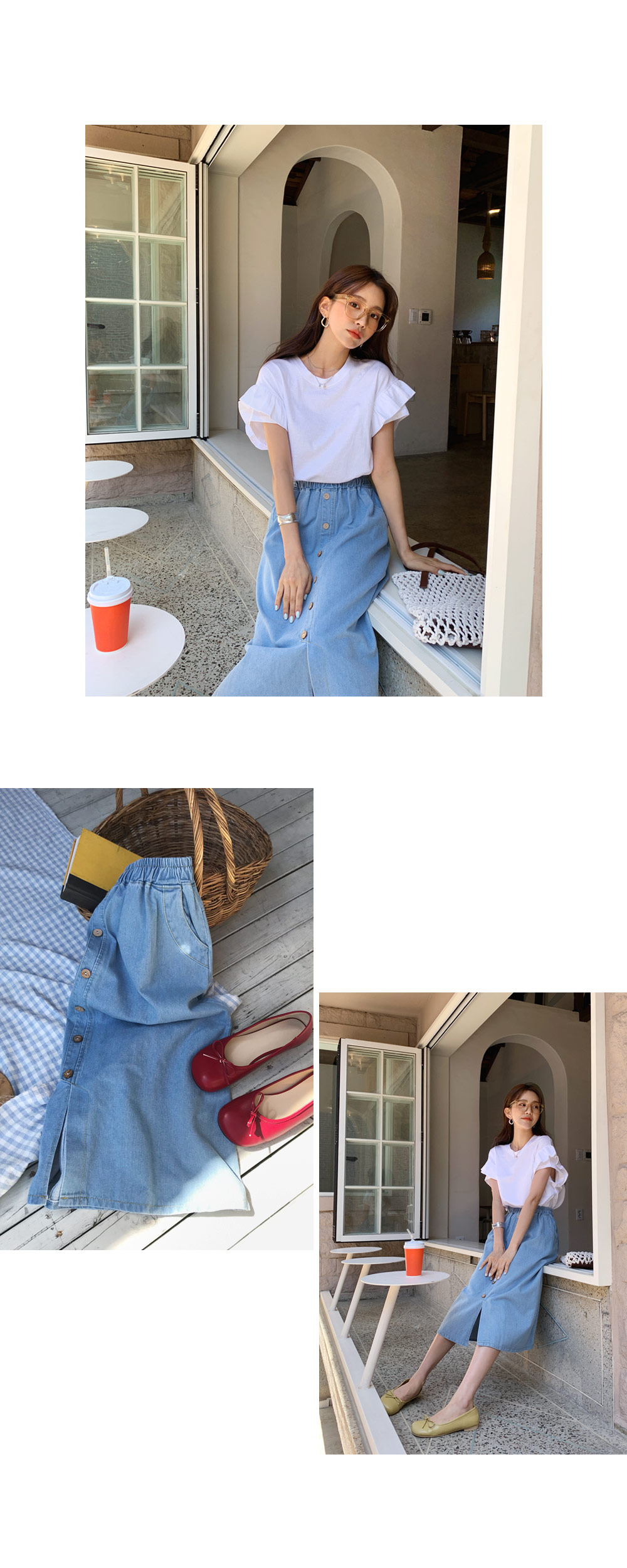 デニムボタンスカート・全2色 | DHOLIC | 詳細画像6