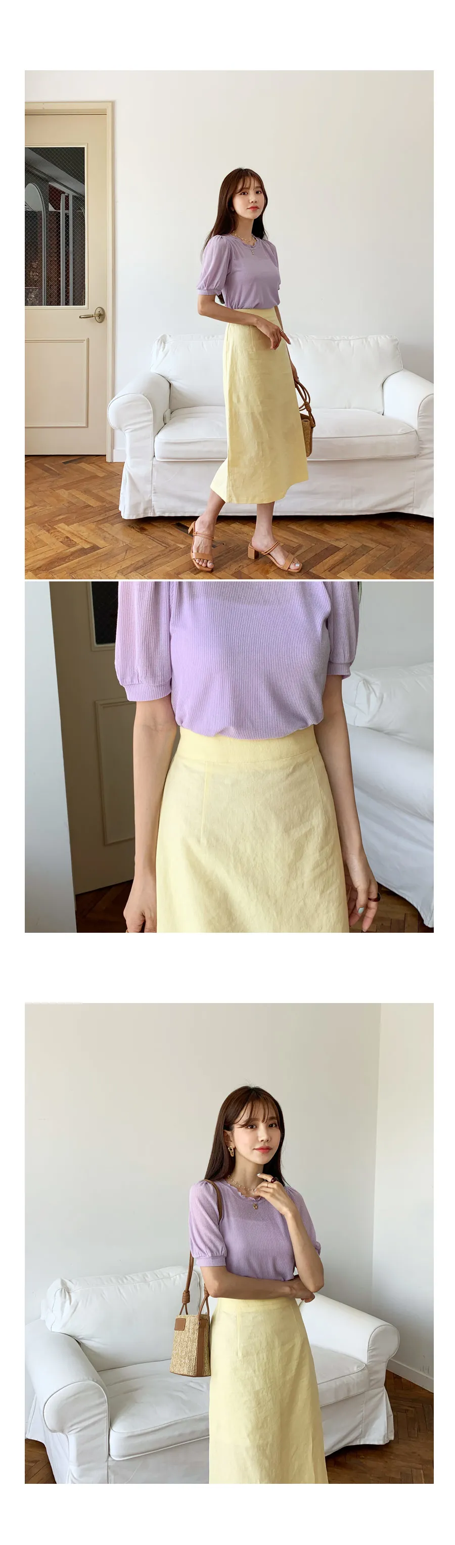 パステルHラインスカート・全3色 | DHOLIC | 詳細画像6