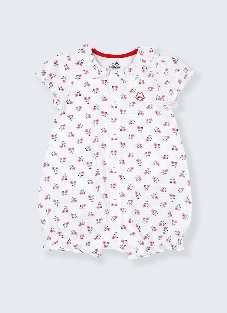 フリルカラー花柄ロンパース | 詳細画像1