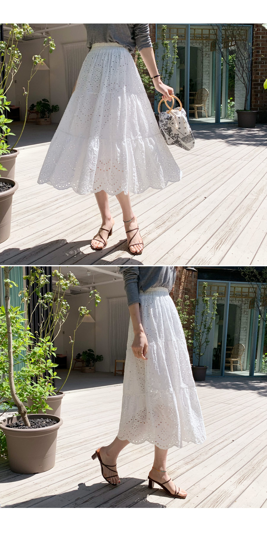 アイレットレースロングスカート・全3色 | DHOLIC PLUS | 詳細画像2