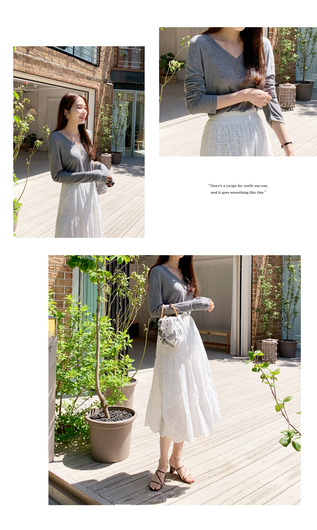 アイレットレースロングスカート・全3色 | DHOLIC PLUS | 詳細画像4