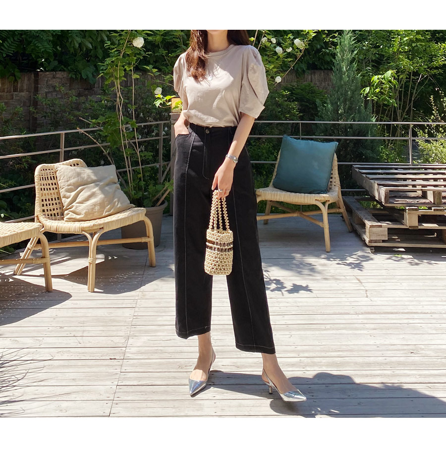 リネン混ステッチパンツ・全2色 | DHOLIC PLUS | 詳細画像3