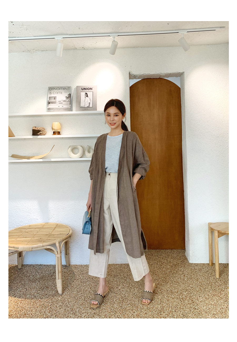 リネン混ステッチパンツ・全2色 | DHOLIC PLUS | 詳細画像8