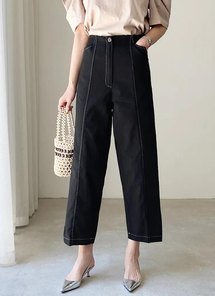 リネン混ステッチパンツ・全2色 | DHOLIC PLUS | 詳細画像1