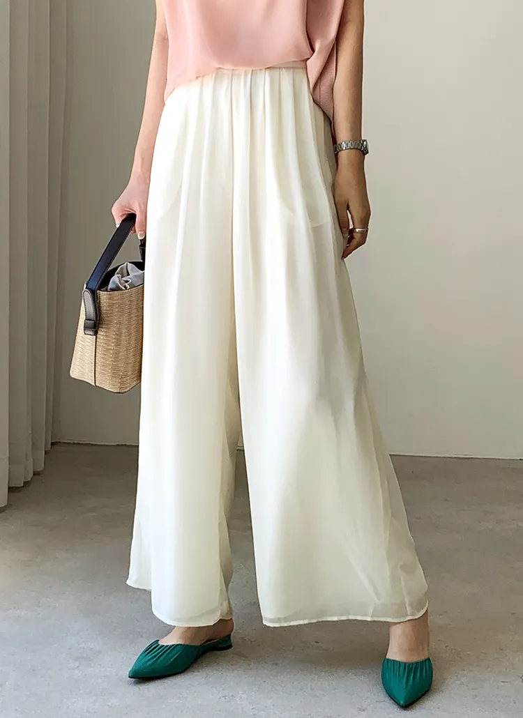 シフォンワイドパンツ・全3色 | DHOLIC PLUS | 詳細画像1