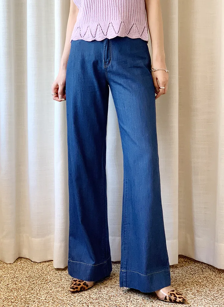 ワイドロングデニムパンツ・全1色 | DHOLIC PLUS | 詳細画像1