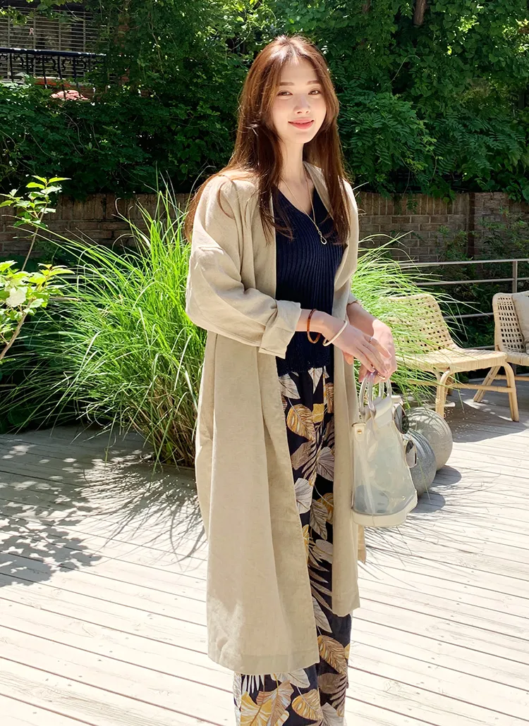 リネン混ノーカラージャケット・全2色 | DHOLIC PLUS | 詳細画像1