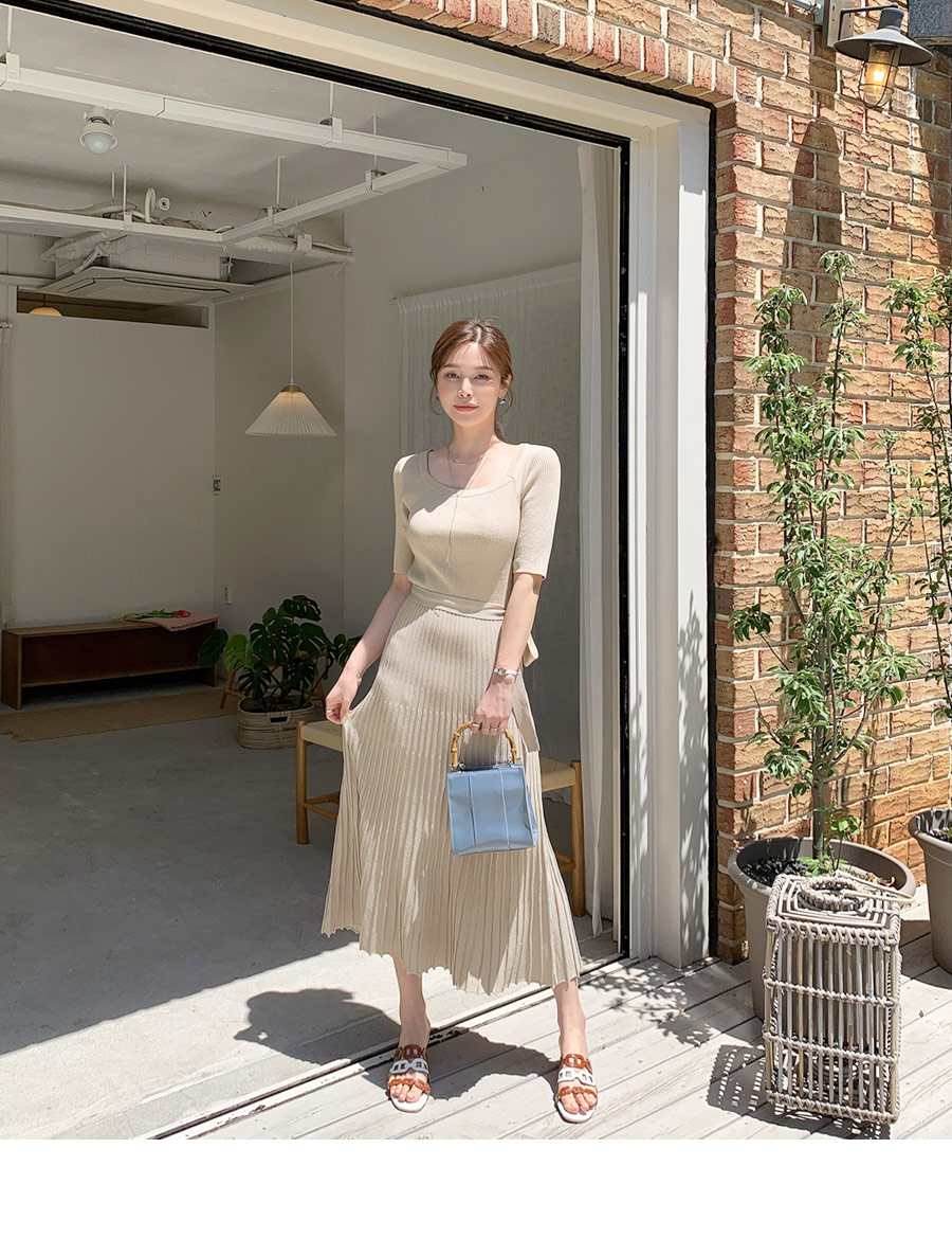 ストラップ付スリムニットワンピース・全2色 | DHOLIC PLUS | 詳細画像6