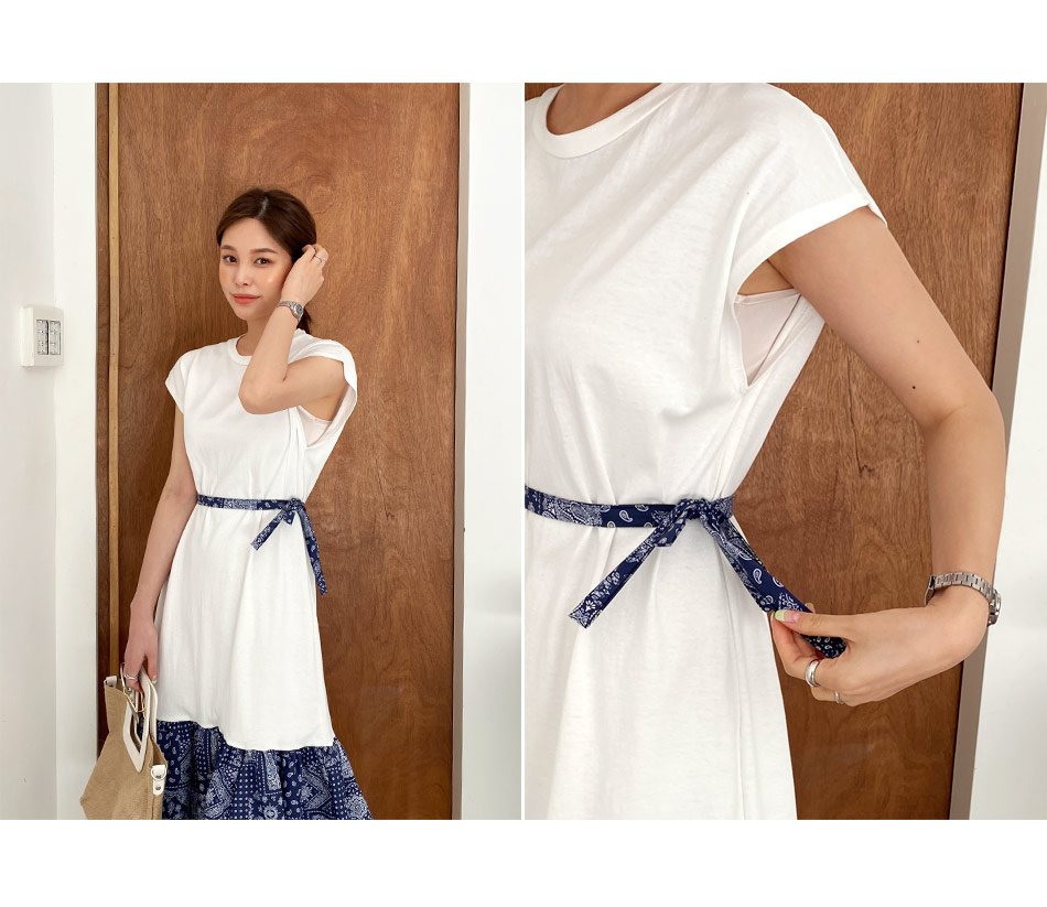 ストラップ付ペイズリーヘムワンピース・全2色 | DHOLIC PLUS | 詳細画像6