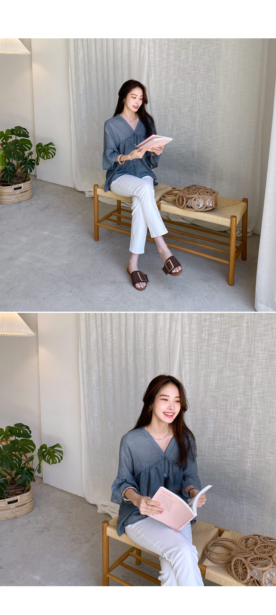 Vネックフレアスリーブブラウス・全2色 | DHOLIC PLUS | 詳細画像8