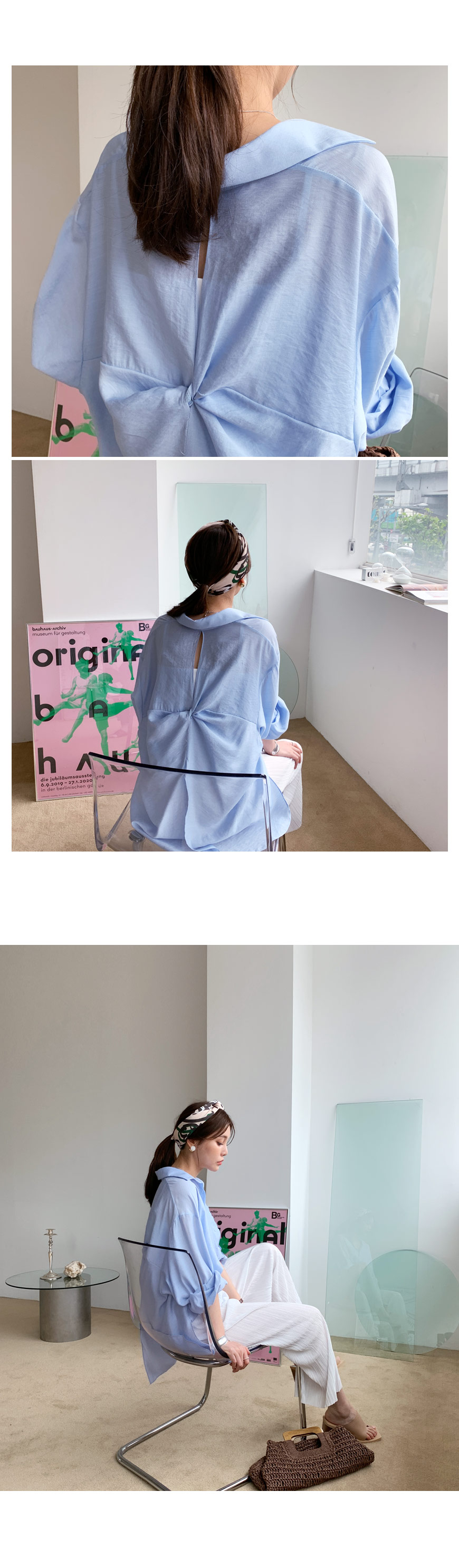 バックスリットツイストシャツ・全3色 | DHOLIC PLUS | 詳細画像3