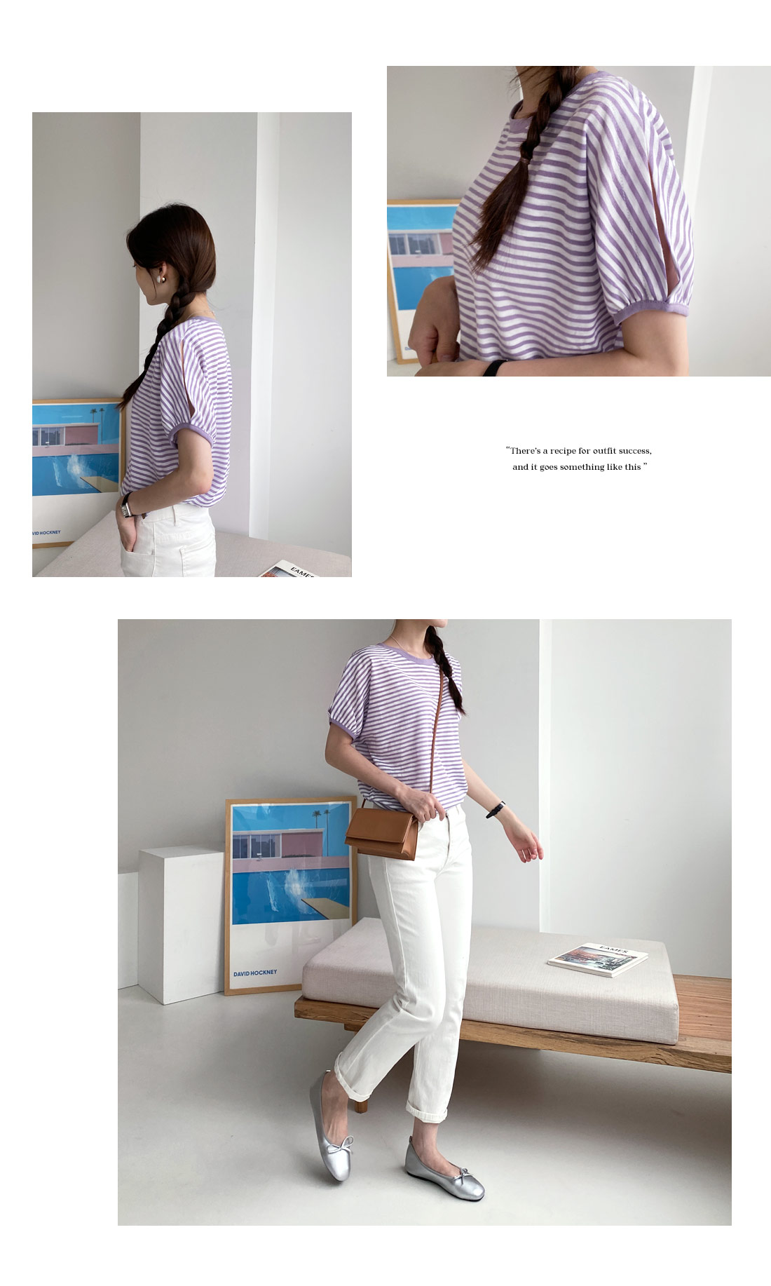 パフスリーブボーダーTシャツ・全4色 | DHOLIC PLUS | 詳細画像11